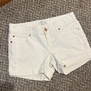 Express White Denim Roll-Cuff Women's Shorts
